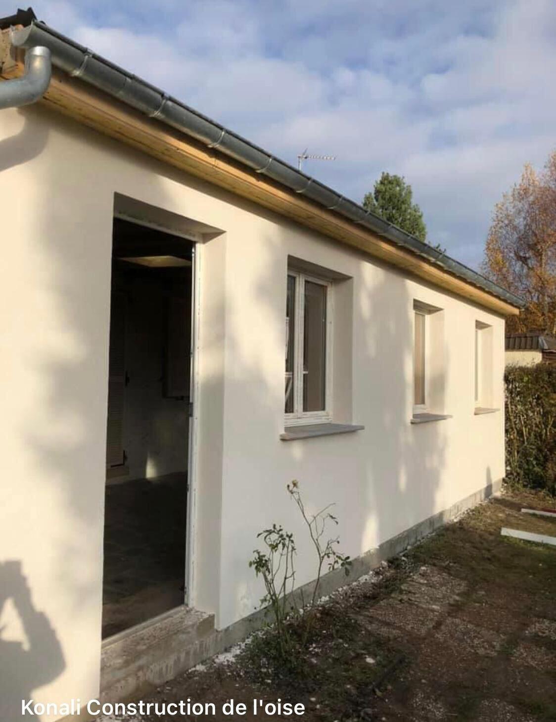 Construction terminée – enduit blanc finition